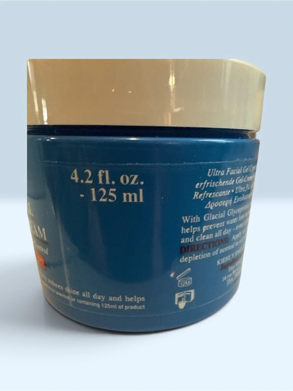 Kiehl's Ultra Facial Fresh Gel Cream - Deep Blue Jar with White Lid 4.2 oz